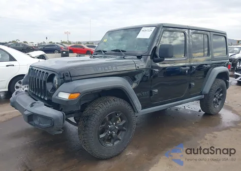 2020 Jeep Wrangler Unlimited Willys 4X4 z USA, uszkodzony, nr VIN 1C4HJXDG2LW332412